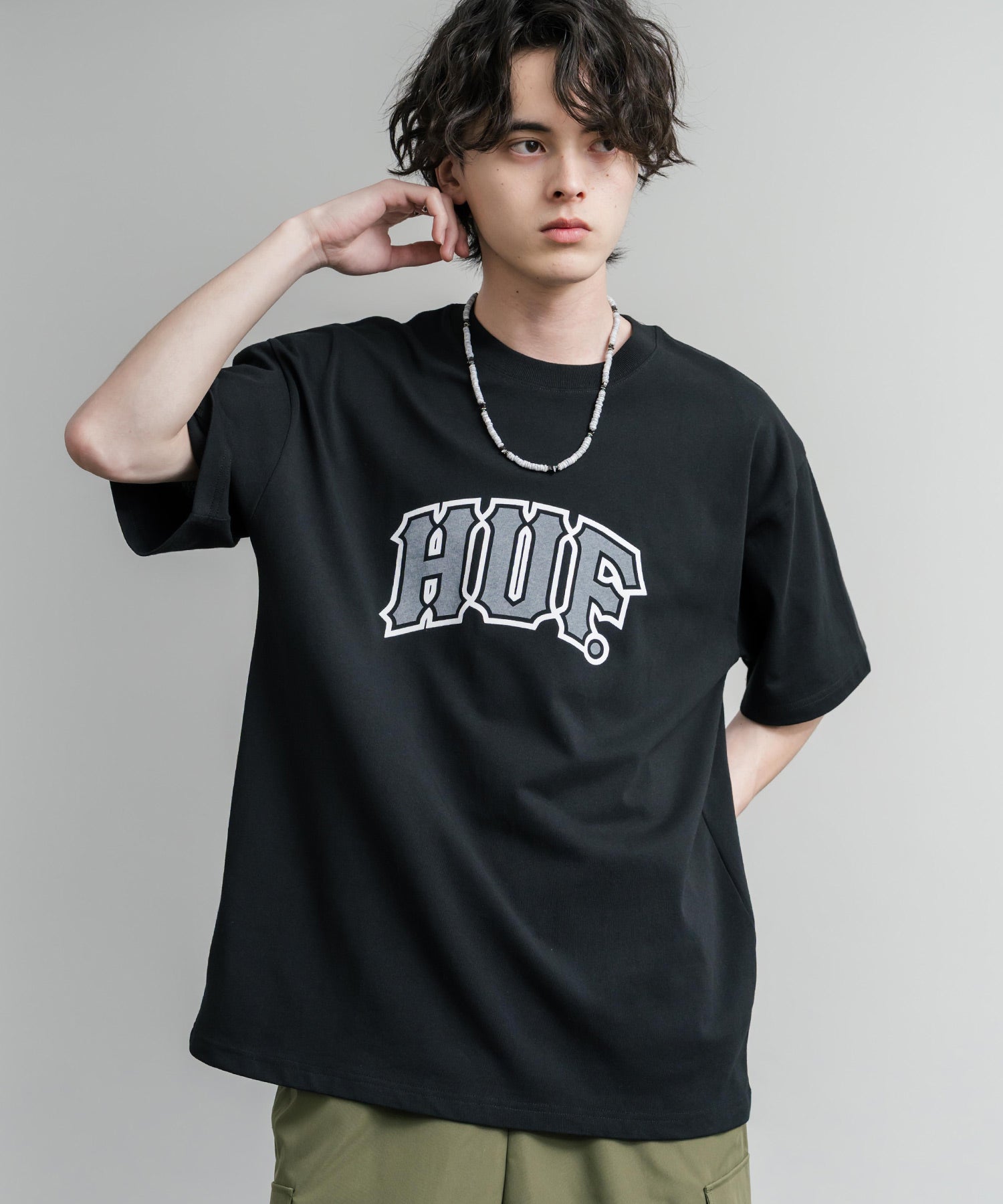 HUF ハフ オーバーサイズ ポケット プリント アソート半袖コットンTシャツ 15911