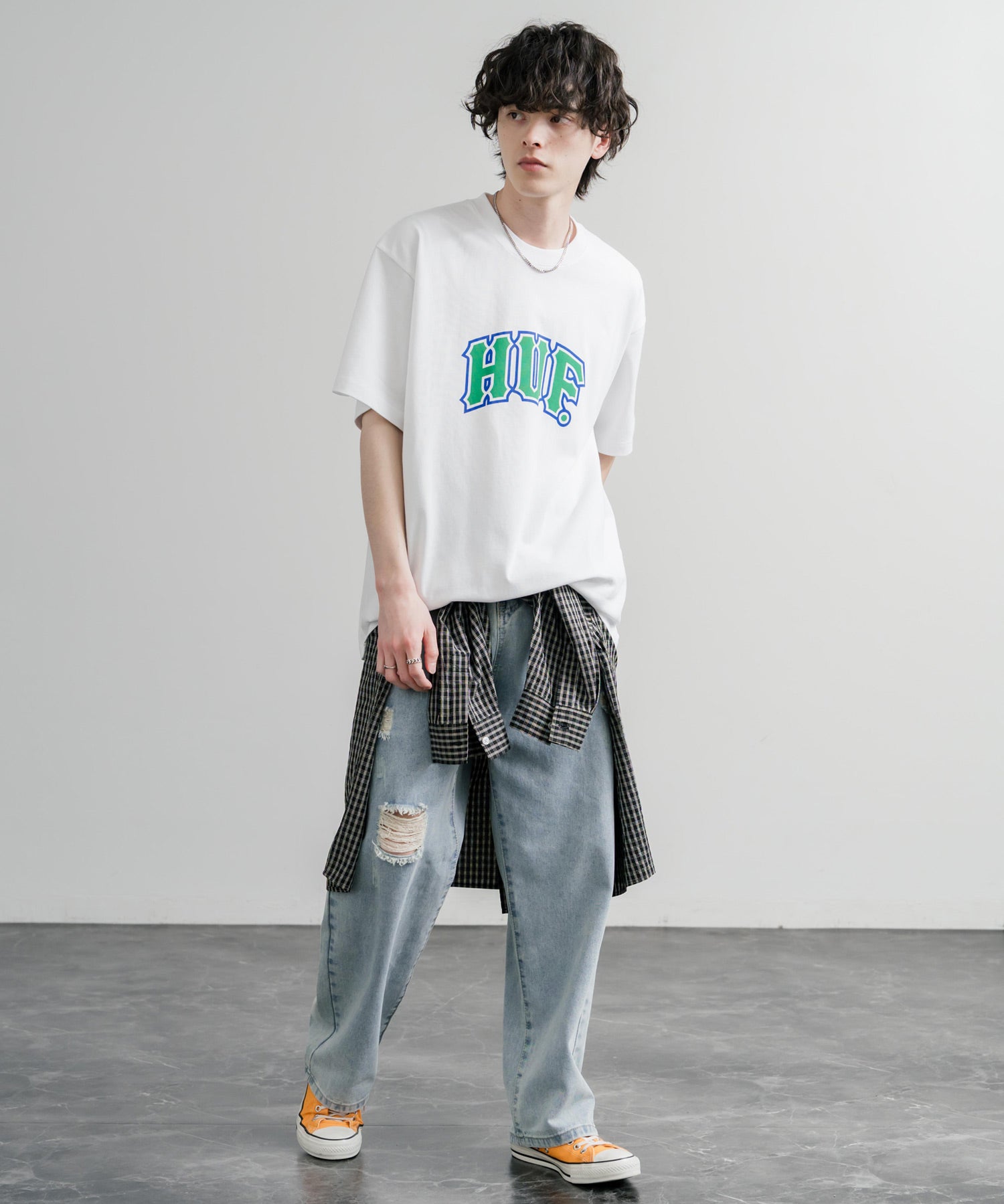 HUF ハフ オーバーサイズ ポケット プリント アソート半袖コットンTシャツ 15911
