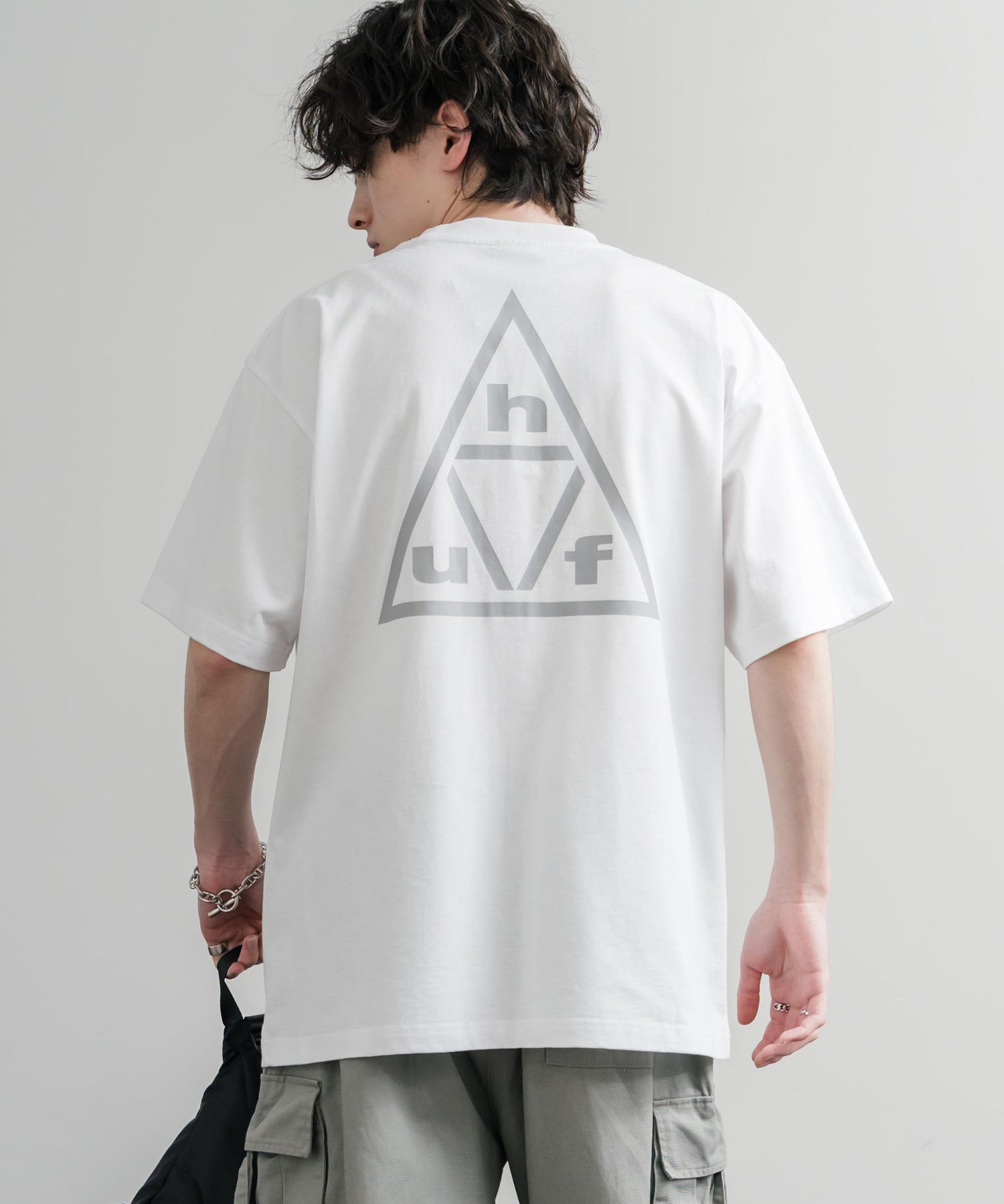 HUF ハフ オーバーサイズ ポケット プリント アソート半袖コットンTシャツ 15911