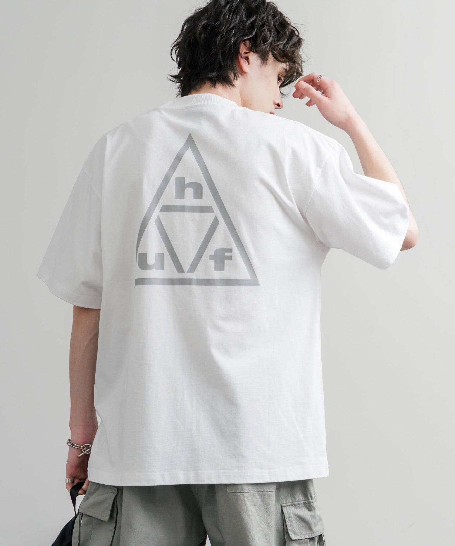 HUF ハフ オーバーサイズ ポケット プリント アソート半袖コットンTシャツ 15911