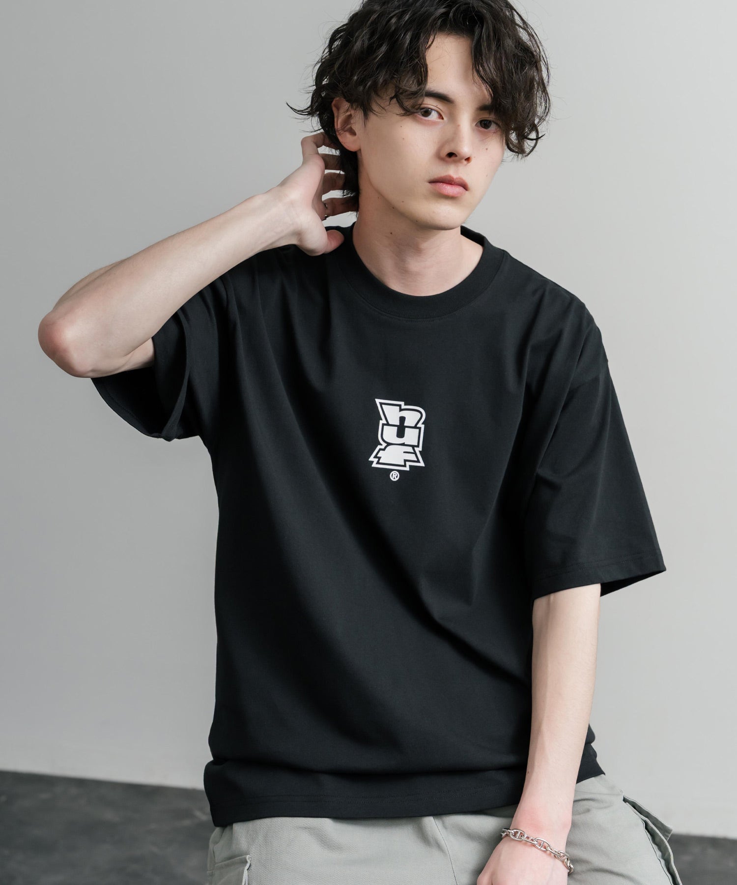 HUF ハフ オーバーサイズ ポケット プリント アソート半袖コットンTシャツ 15911