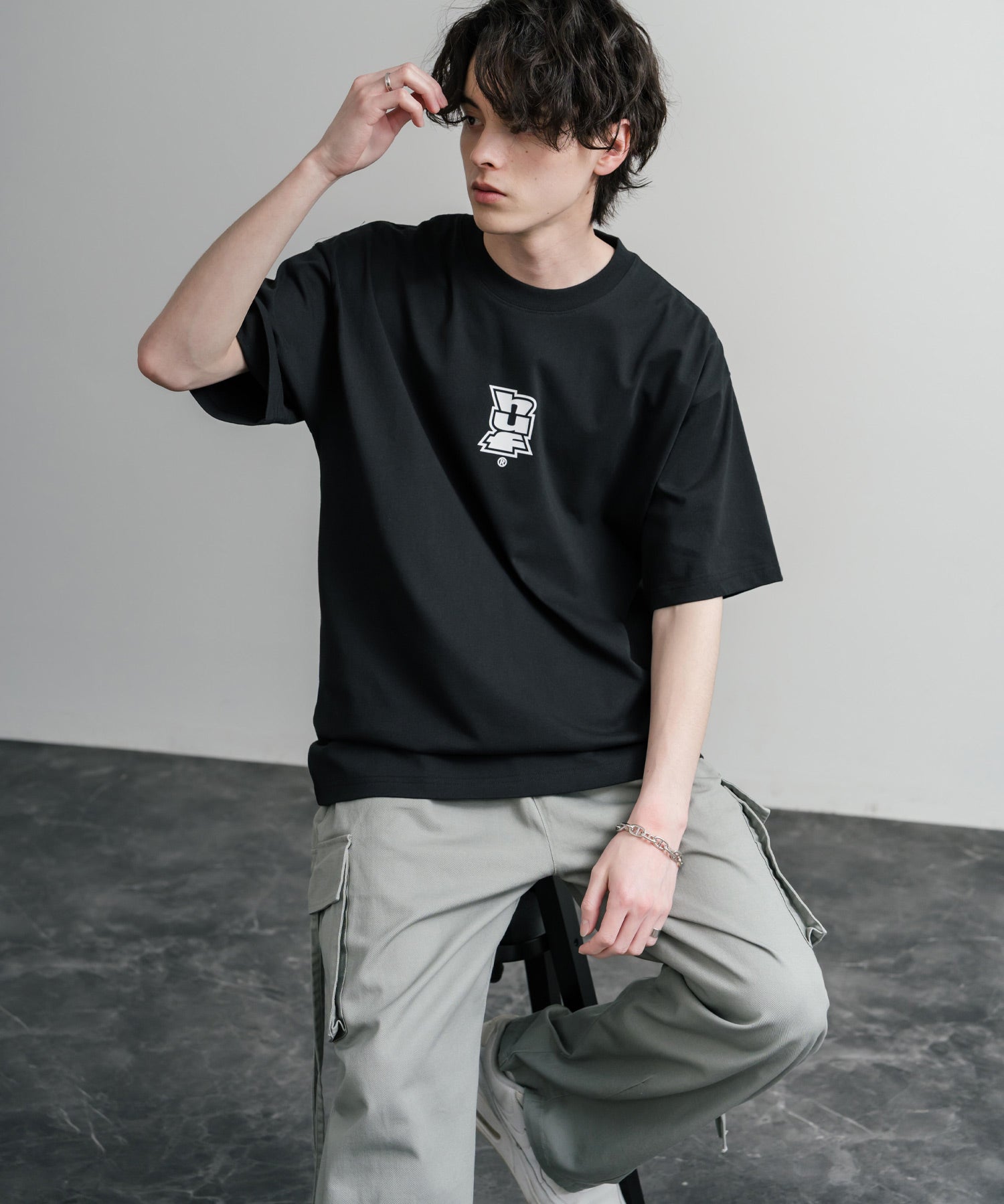 HUF ハフ オーバーサイズ ポケット プリント アソート半袖コットンTシャツ 15911