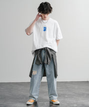 HUF ハフ オーバーサイズ ポケット プリント アソート半袖コットンTシャツ 15911