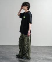 HUF ハフ オーバーサイズ ポケット プリント アソート半袖コットンTシャツ 15911