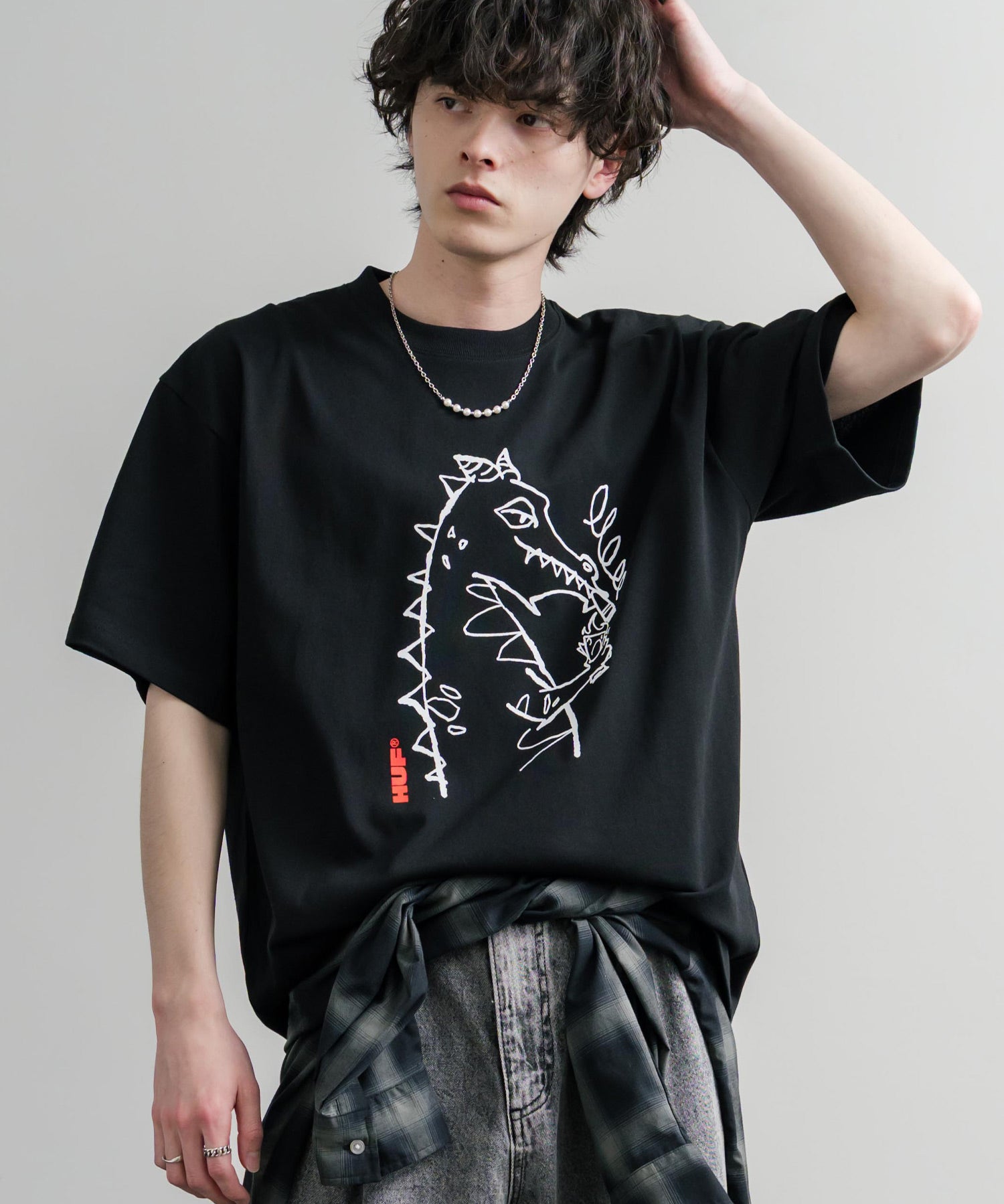 HUF ハフ オーバーサイズ ポケット プリント アソート半袖コットンTシャツ 15911