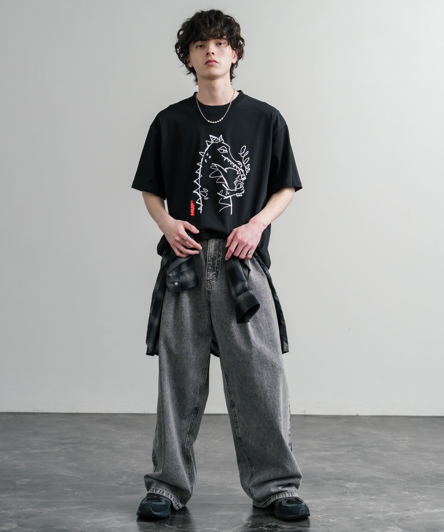 HUF ハフ オーバーサイズ ポケット プリント アソート半袖コットンTシャツ 15911