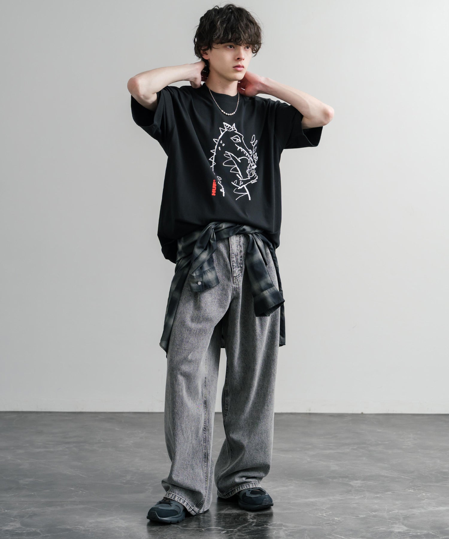 HUF ハフ オーバーサイズ ポケット プリント アソート半袖コットンTシャツ 15911