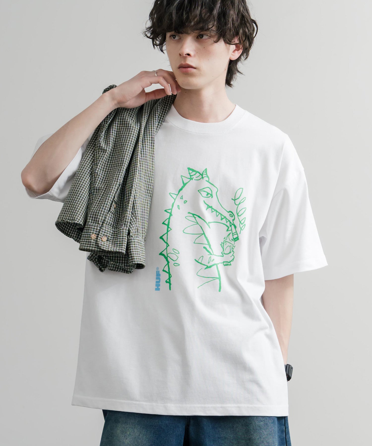 HUF ハフ オーバーサイズ ポケット プリント アソート半袖コットンTシャツ 15911
