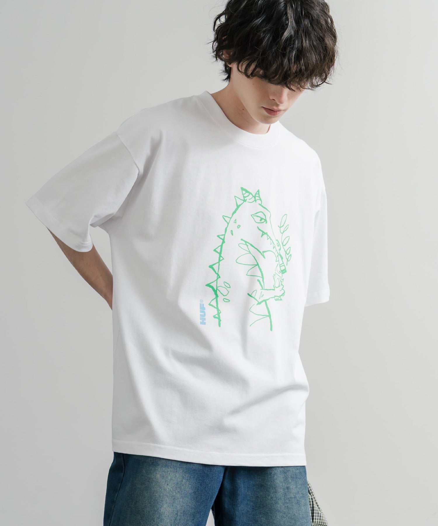HUF ハフ オーバーサイズ ポケット プリント アソート半袖コットンTシャツ 15911