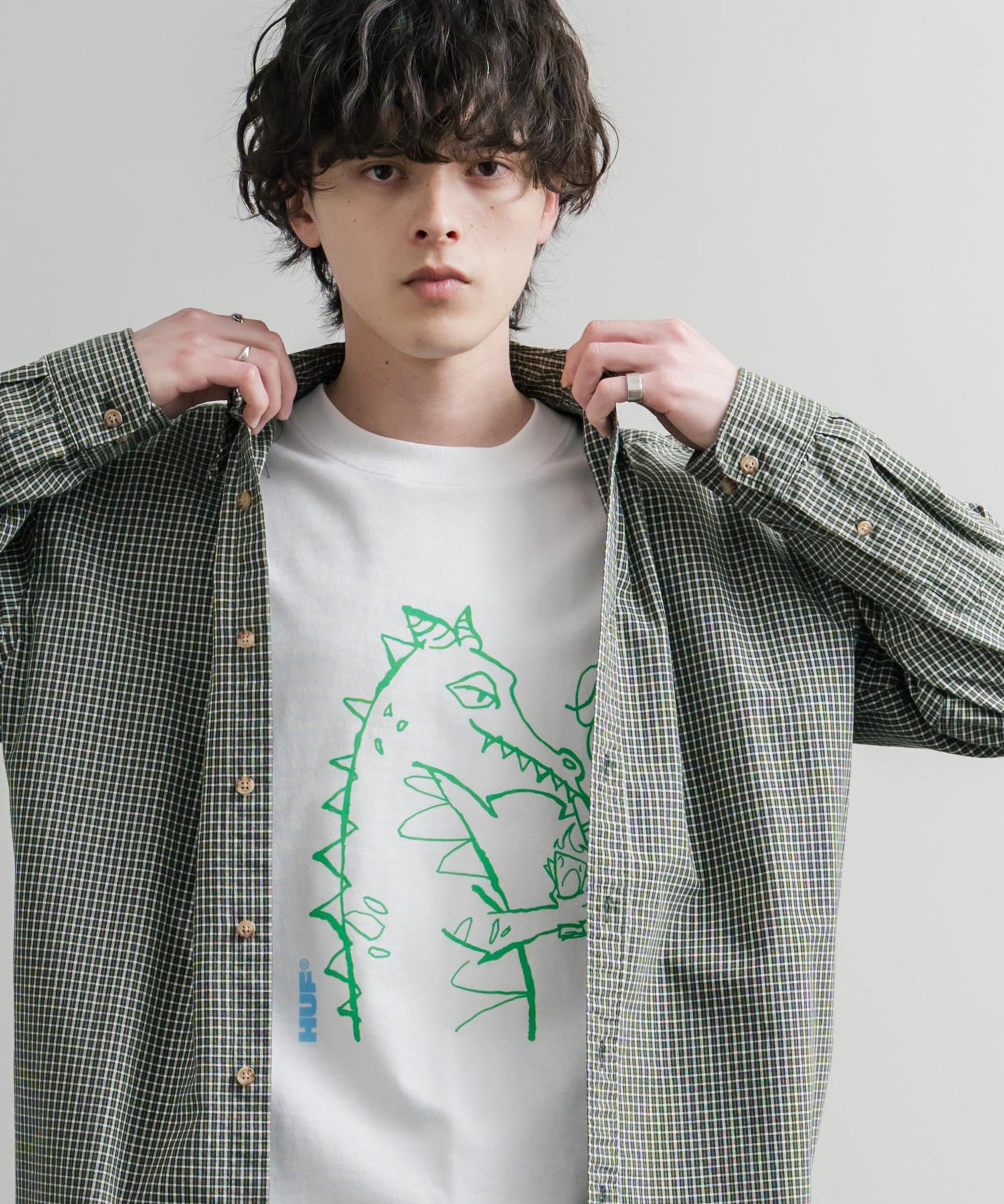HUF ハフ オーバーサイズ ポケット プリント アソート半袖コットンTシャツ 15911