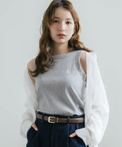 U.S. POLO ASSN. ユーエスポロアッスン W's ワンポイントロゴ刺繍テレコリブタンクトップ 15921