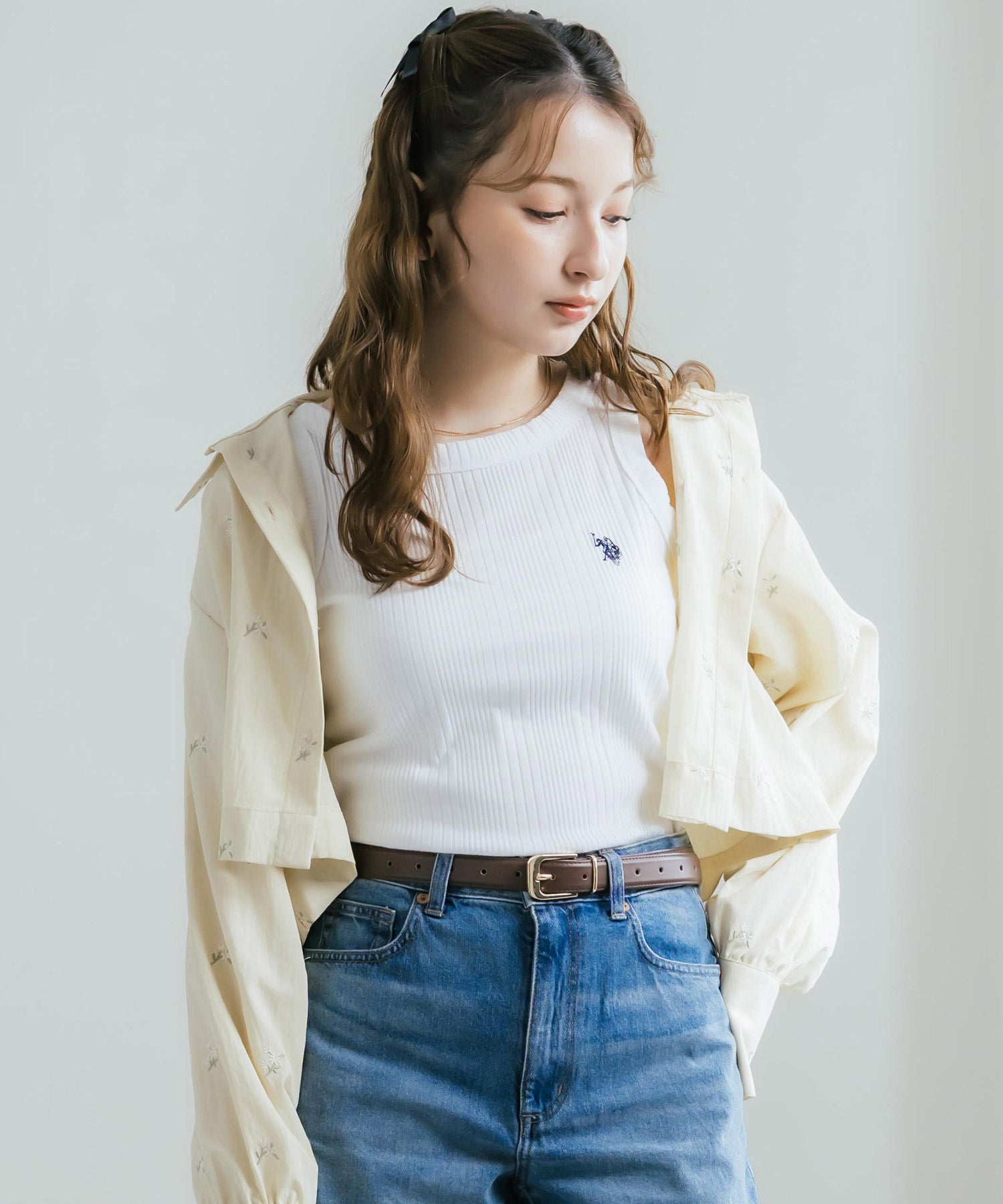 U.S. POLO ASSN. ユーエスポロアッスン W's ワンポイントロゴ刺繍