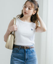 U.S. POLO ASSN. ユーエスポロアッスン W's ワンポイントロゴ刺繍テレコリブタンクトップ 15921