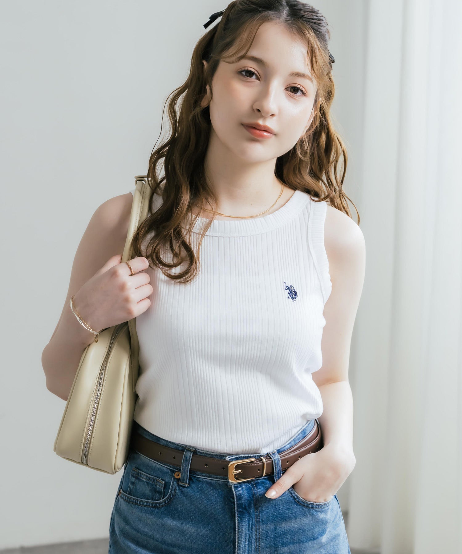 U.S. POLO ASSN. ユーエスポロアッスン W's ワンポイントロゴ刺繍