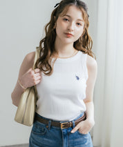 U.S. POLO ASSN. ユーエスポロアッスン W's ワンポイントロゴ刺繍テレコリブタンクトップ 15921
