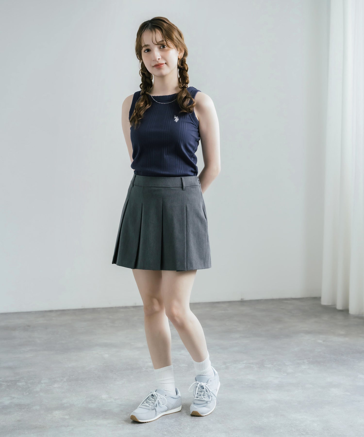 U.S. POLO ASSN. ユーエスポロアッスン W's ワンポイントロゴ刺繍テレコリブタンクトップ 15921