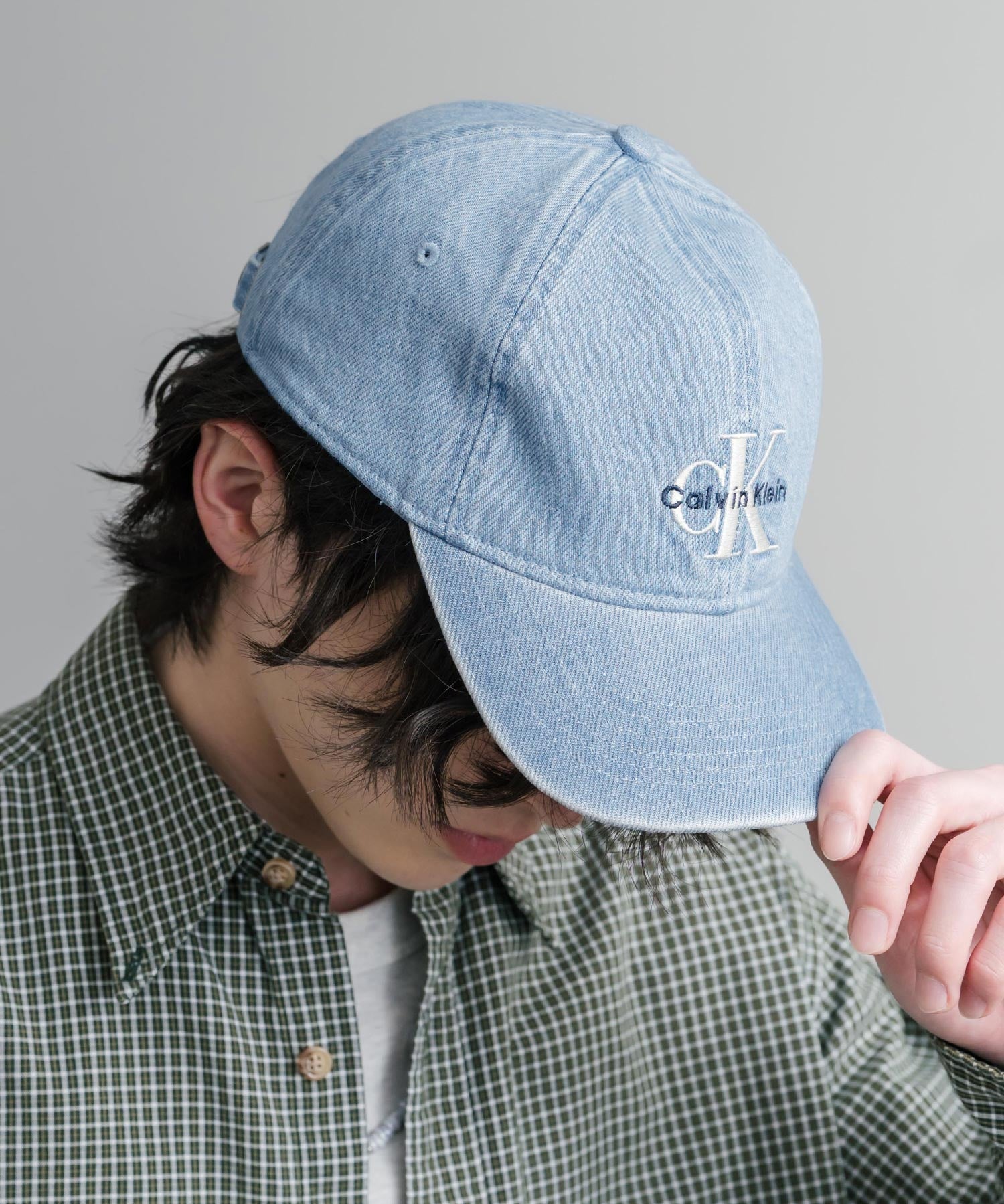 Calvin Klein カルバンクライン LOGO DENIM CAP ワンポイントロゴ刺繍デニムベースボールキャップ 15932