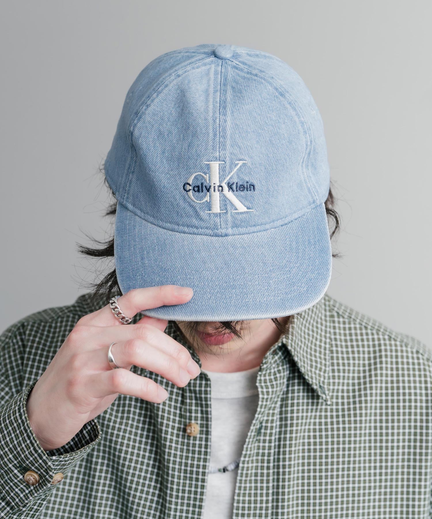 Calvin Klein カルバンクライン LOGO DENIM CAP ワンポイントロゴ刺繍デニムベースボールキャップ 15932