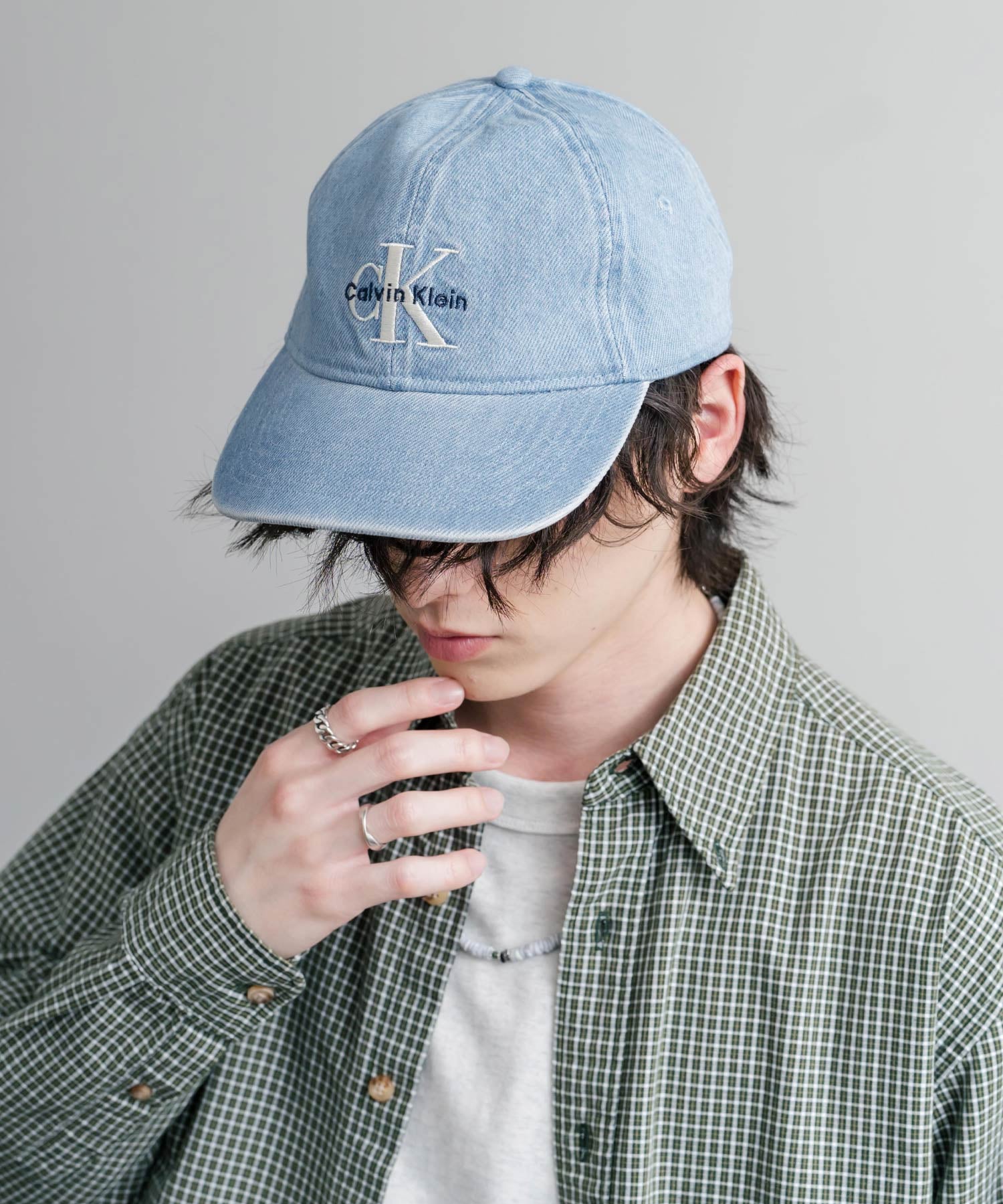 Calvin Klein カルバンクライン LOGO DENIM CAP ワンポイントロゴ刺繍デニムベースボールキャップ 15932