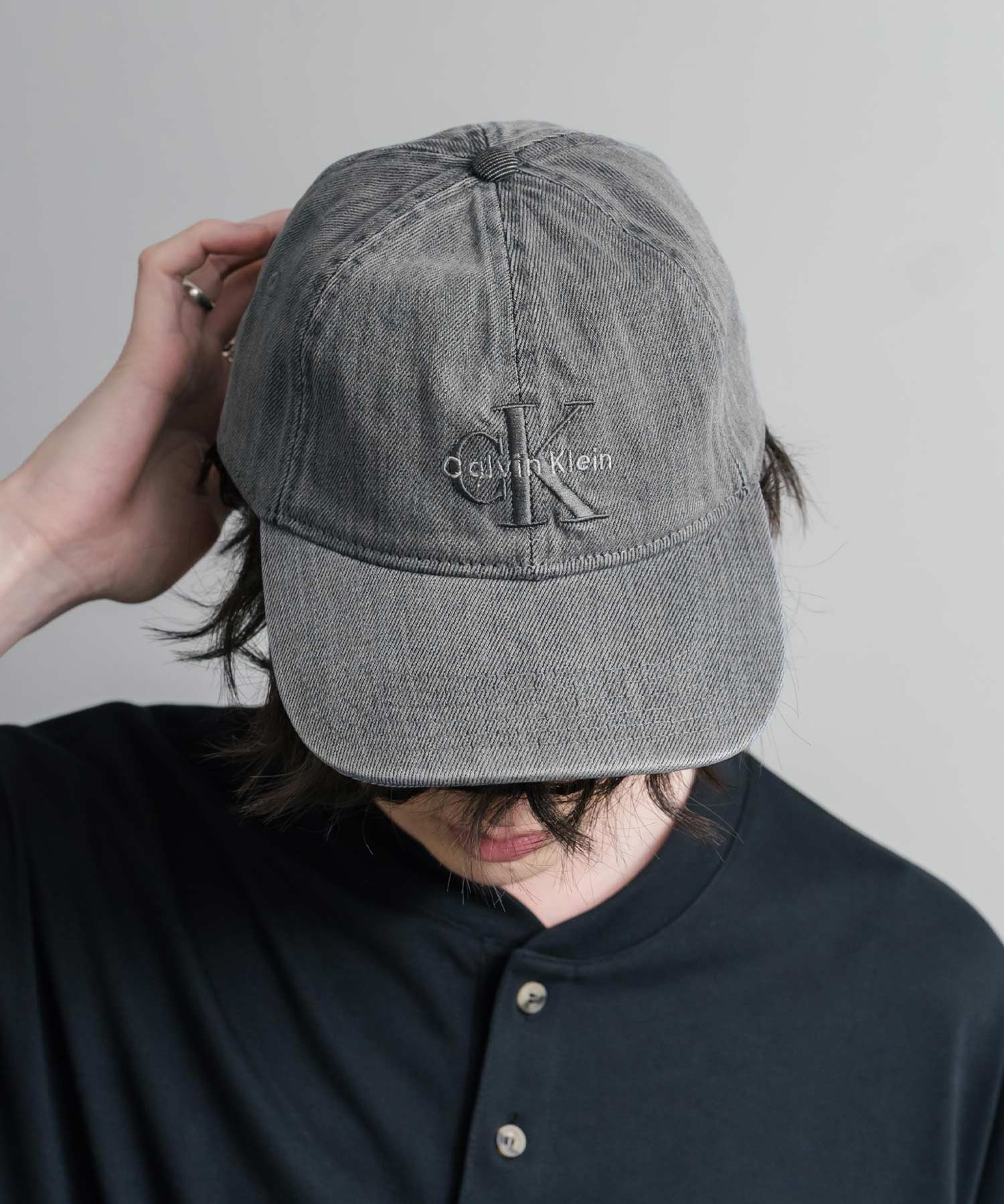 Calvin Klein カルバンクライン LOGO DENIM CAP ワンポイントロゴ刺繍デニムベースボールキャップ 15932
