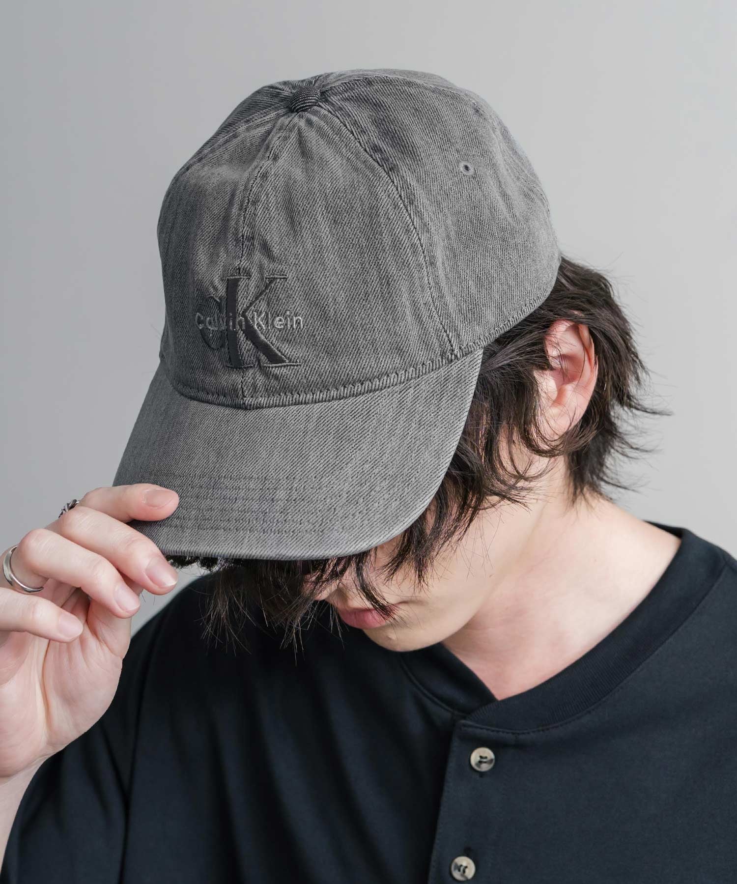 Calvin Klein カルバンクライン LOGO DENIM CAP ワンポイントロゴ刺繍デニムベースボールキャップ 15932