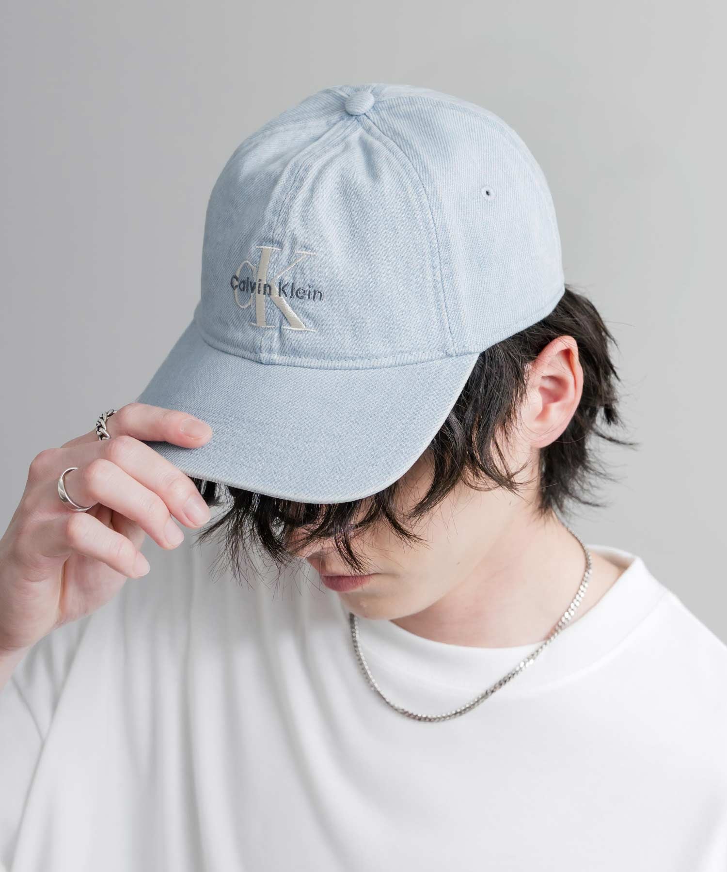 Calvin Klein カルバンクライン LOGO DENIM CAP ワンポイントロゴ刺繍デニムベースボールキャップ 15932