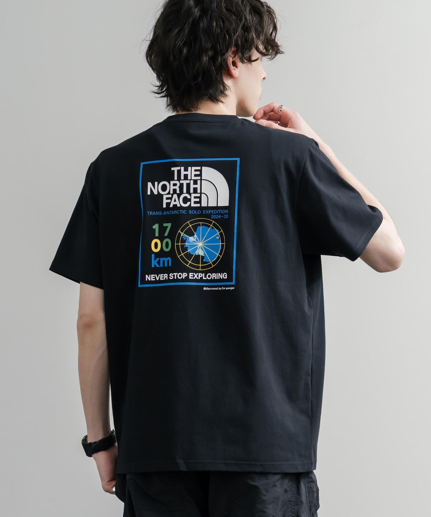 THE NORTH FACE ザ・ノースフェイス M'S TRANS ANTARCTIC S/S R/TEE 1 接触冷感 UVカット レギュラーフィット半袖プリントTシャツ 15938