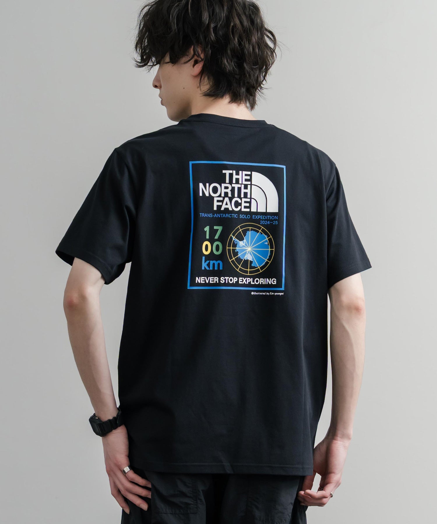 THE NORTH FACE ザ・ノースフェイス M'S TRANS ANTARCTIC S/S R/TEE 1 接触冷感 UVカット レギュラーフィット半袖プリントTシャツ 15938