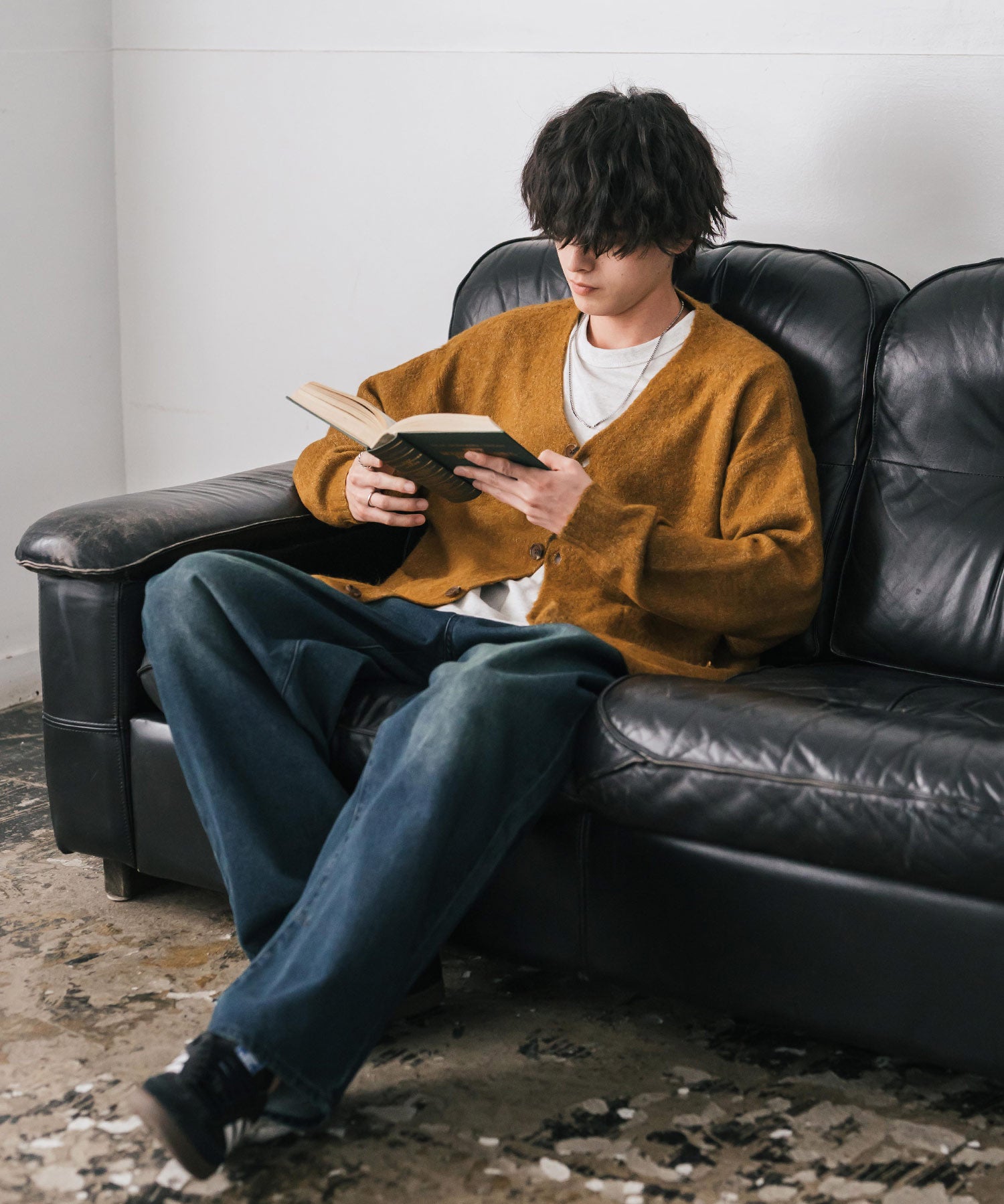 オーバーサイズモヘアタッチシャギーニットカーディガン 15964