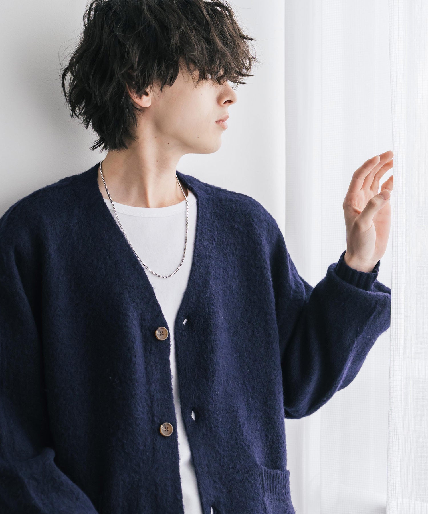 オーバーサイズモヘアタッチシャギーニットカーディガン 15964