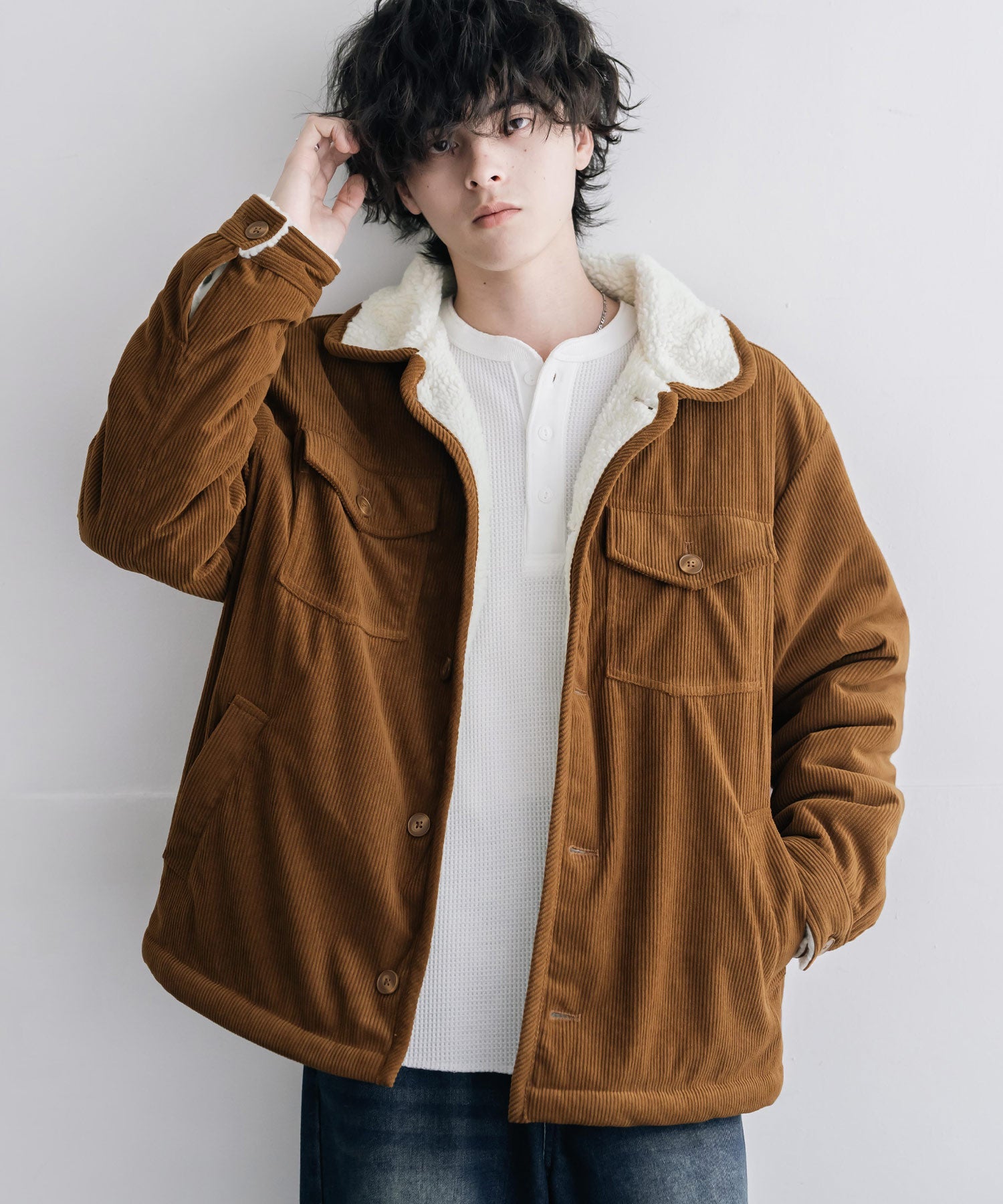 2WAYスタンドネックボアジャケット 15966