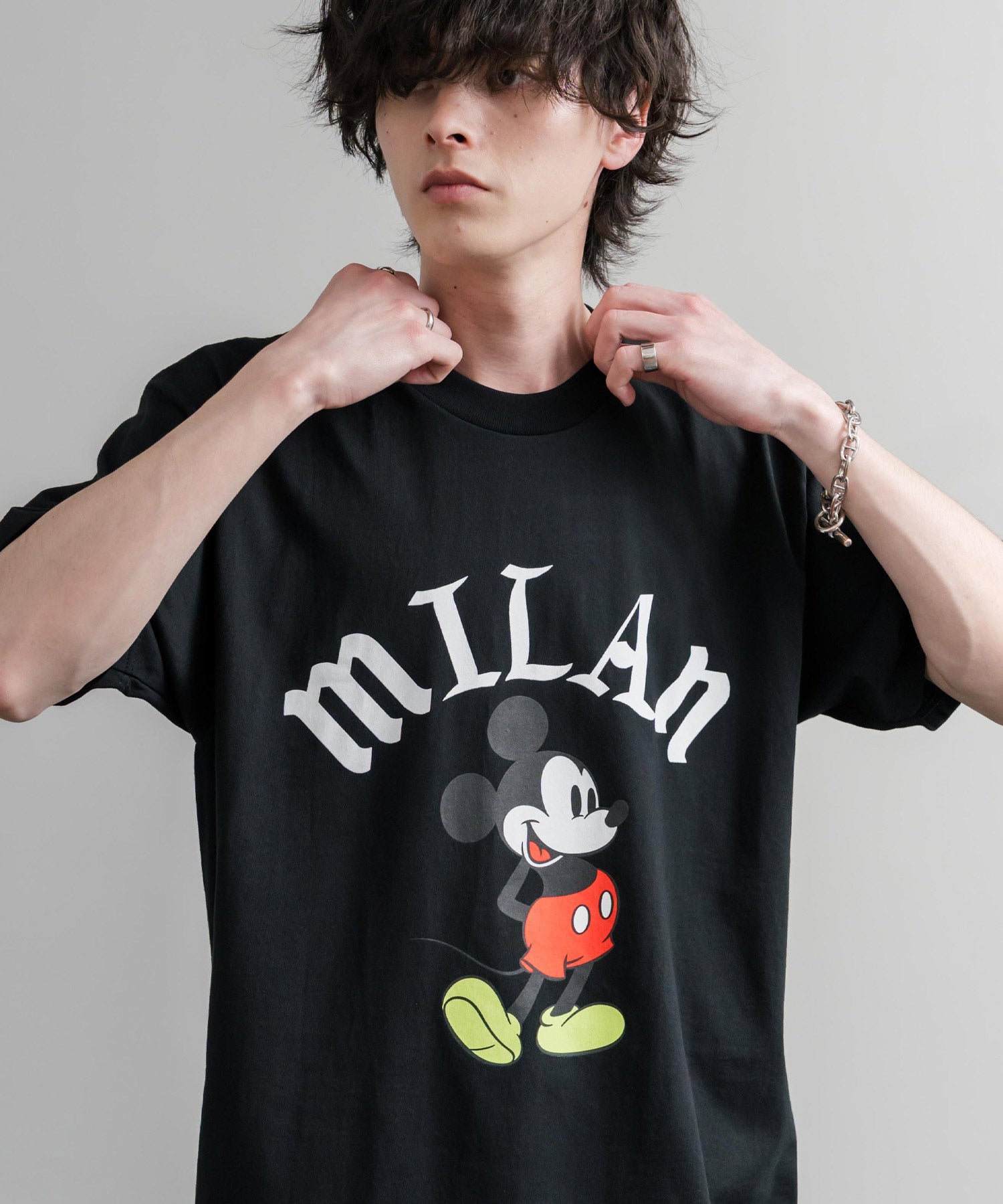 HUF ハフ オーバーサイズミッキーマウスワールドワイドプリント半袖Tシャツ 15972