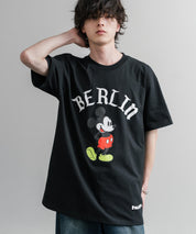 HUF ハフ オーバーサイズミッキーマウスワールドワイドプリント半袖Tシャツ 15972