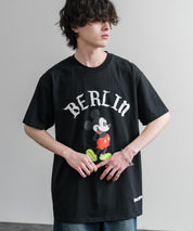 HUF ハフ オーバーサイズミッキーマウスワールドワイドプリント半袖Tシャツ 15972