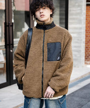 KANGOL カンゴール 別注コラボ オーバーサイズワンポイントロゴ刺繍シープボアフリースジャケット/ブルゾン 15987