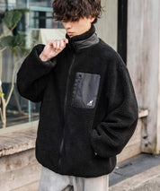 KANGOL カンゴール 別注コラボ オーバーサイズワンポイントロゴ刺繍シープボアフリースジャケット/ブルゾン 15987