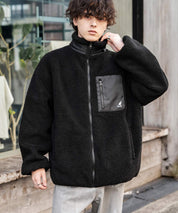KANGOL カンゴール 別注コラボ オーバーサイズワンポイントロゴ刺繍シープボアフリースジャケット/ブルゾン 15987