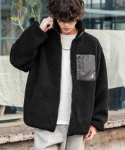 KANGOL カンゴール 別注コラボ オーバーサイズワンポイントロゴ刺繍シープボアフリースジャケット/ブルゾン 15987