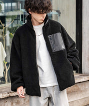 KANGOL カンゴール 別注コラボ オーバーサイズワンポイントロゴ刺繍シープボアフリースジャケット/ブルゾン 15987