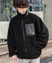 KANGOL カンゴール 別注コラボ オーバーサイズワンポイントロゴ刺繍シープボアフリースジャケット/ブルゾン 15987