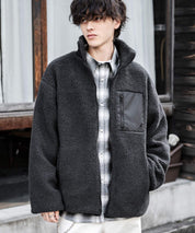 KANGOL カンゴール 別注コラボ オーバーサイズワンポイントロゴ刺繍シープボアフリースジャケット/ブルゾン 15987