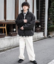KANGOL カンゴール 別注コラボ オーバーサイズワンポイントロゴ刺繍シープボアフリースジャケット/ブルゾン 15987