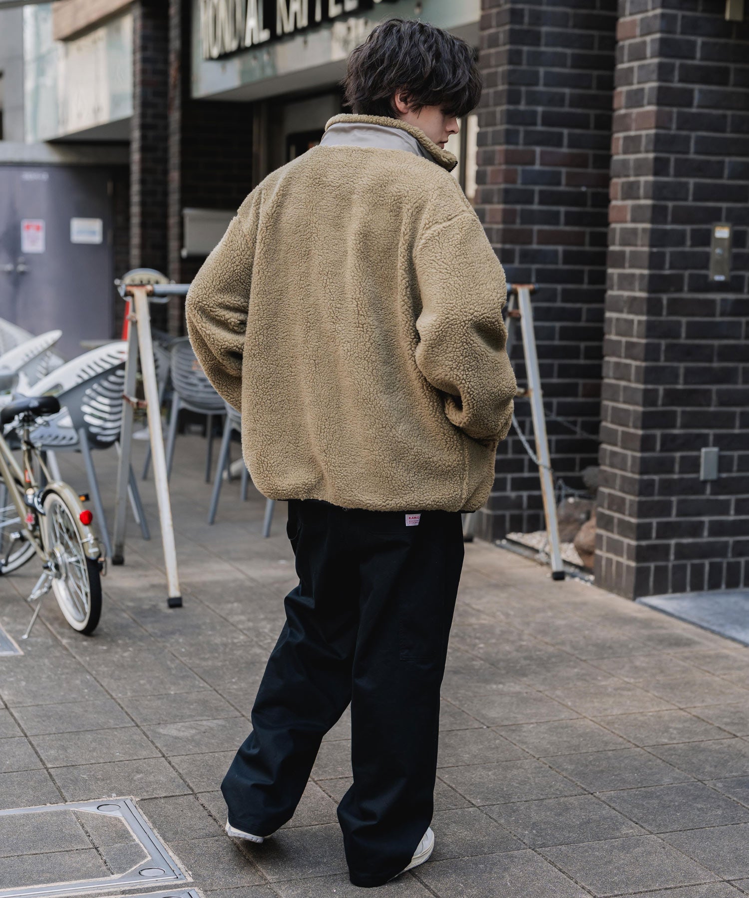 KANGOL カンゴール 別注コラボ オーバーサイズワンポイントロゴ刺繍シープボアフリースジャケット/ブルゾン 15987