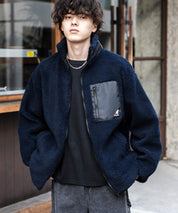 KANGOL カンゴール 別注コラボ オーバーサイズワンポイントロゴ刺繍シープボアフリースジャケット/ブルゾン 15987