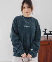 KANGOL カンゴール 別注コラボ ロゴ刺繍シャギーボアフリースクルーネックトレーナー 15988　