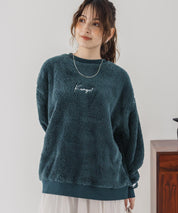 KANGOL カンゴール 別注コラボ ロゴ刺繍シャギーボアフリースクルーネックトレーナー 15988　