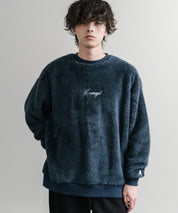 KANGOL カンゴール 別注コラボ ロゴ刺繍シャギーボアフリースクルーネックトレーナー 15988　