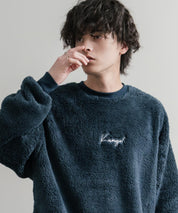 KANGOL カンゴール 別注コラボ ロゴ刺繍シャギーボアフリースクルーネックトレーナー 15988　