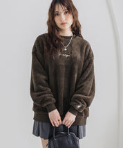 KANGOL カンゴール 別注コラボ ロゴ刺繍シャギーボアフリースクルーネックトレーナー 15988　