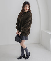 KANGOL カンゴール 別注コラボ ロゴ刺繍シャギーボアフリースクルーネックトレーナー 15988　